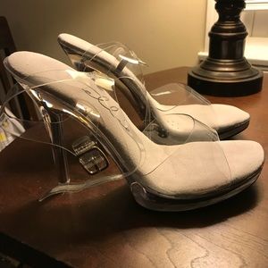 Ellie 502 Brook Clear 5 inch competition heels
